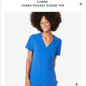 Figs Casma Scrub Top Royal Blue